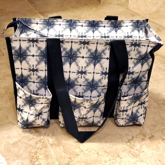 Thirty-One Zip Top Organizing Utility in Indigo Burst - Picture 3 of 4